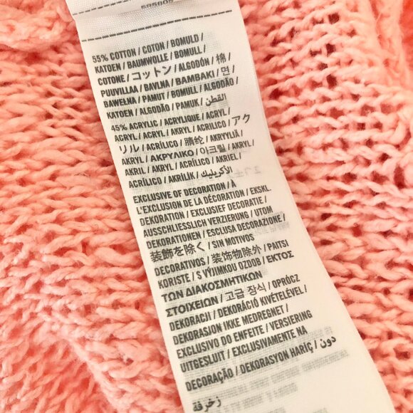 Peach Crochet Knit Cardigan Sweater - Picture 10 of 10